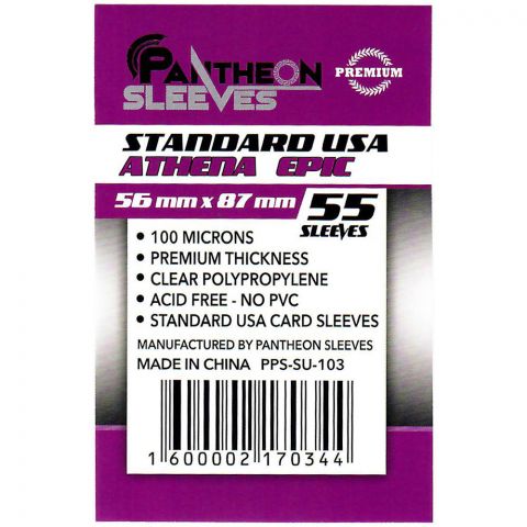 Протекторы Pantheon Sleeves Athena Epic Euro Standard премиум (55 шт., 56x87 мм) 